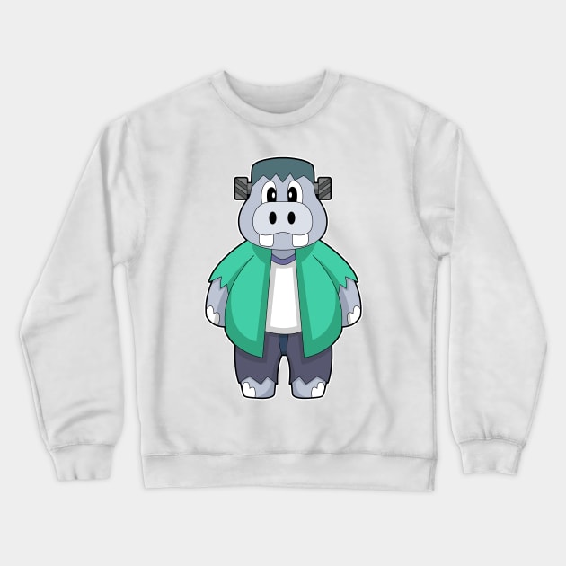 Hippo Halloween Crewneck Sweatshirt by Markus Schnabel